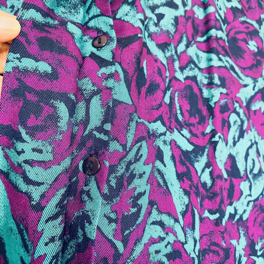 Country Sophisticates by Pendleton Blouse Button Up Abstract Floral size 10 - Picture 6 of 16
